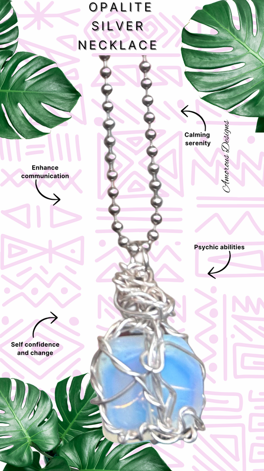 Opalite Silver Wired Necklace