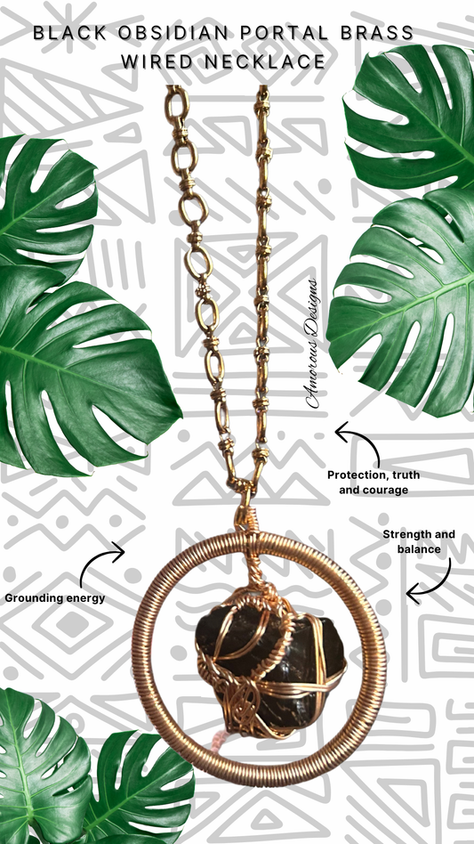 Black Obsidian Brass Wired Portal 08