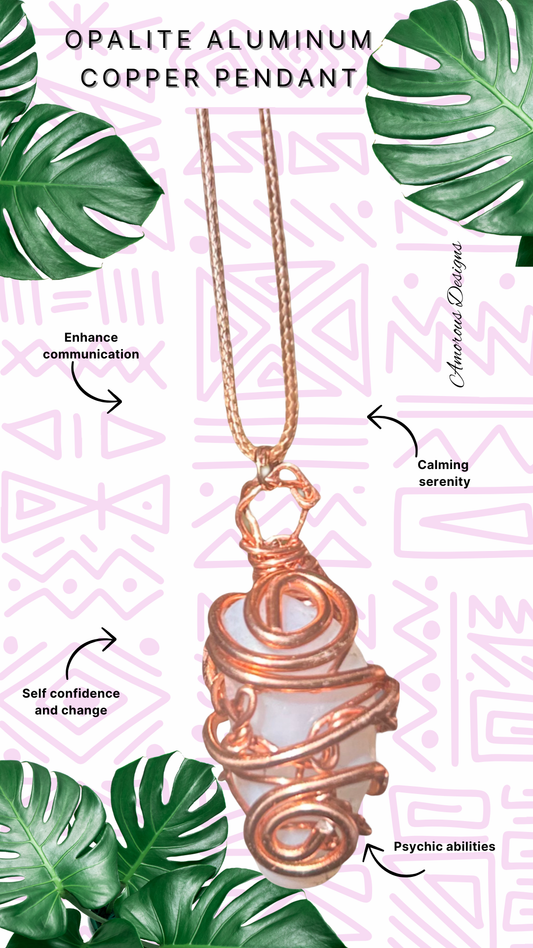Opalite Aluminum Copper Necklace
