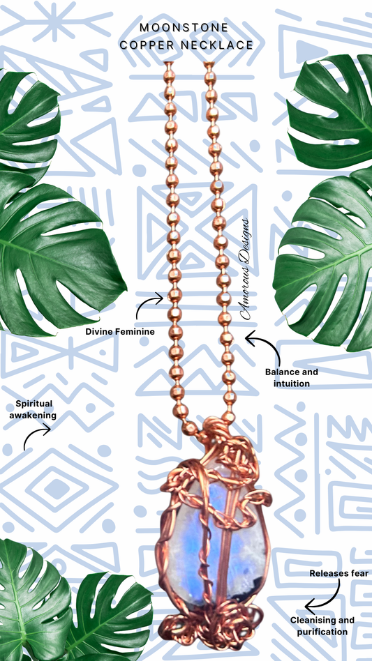 Moonstone Copper Wired Necklace