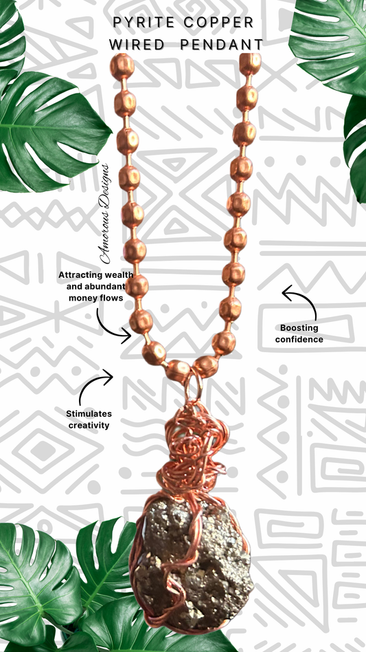Pyrite Copper Wired Necklace