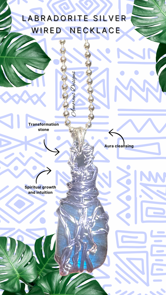 Labradorite Purple Wired Necklace