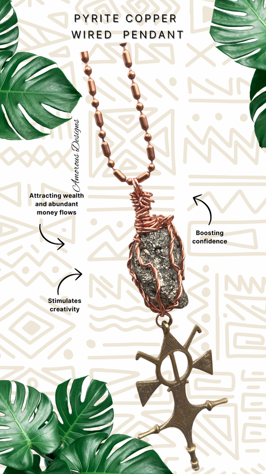 Pyrite Copper/Tuareg Necklace