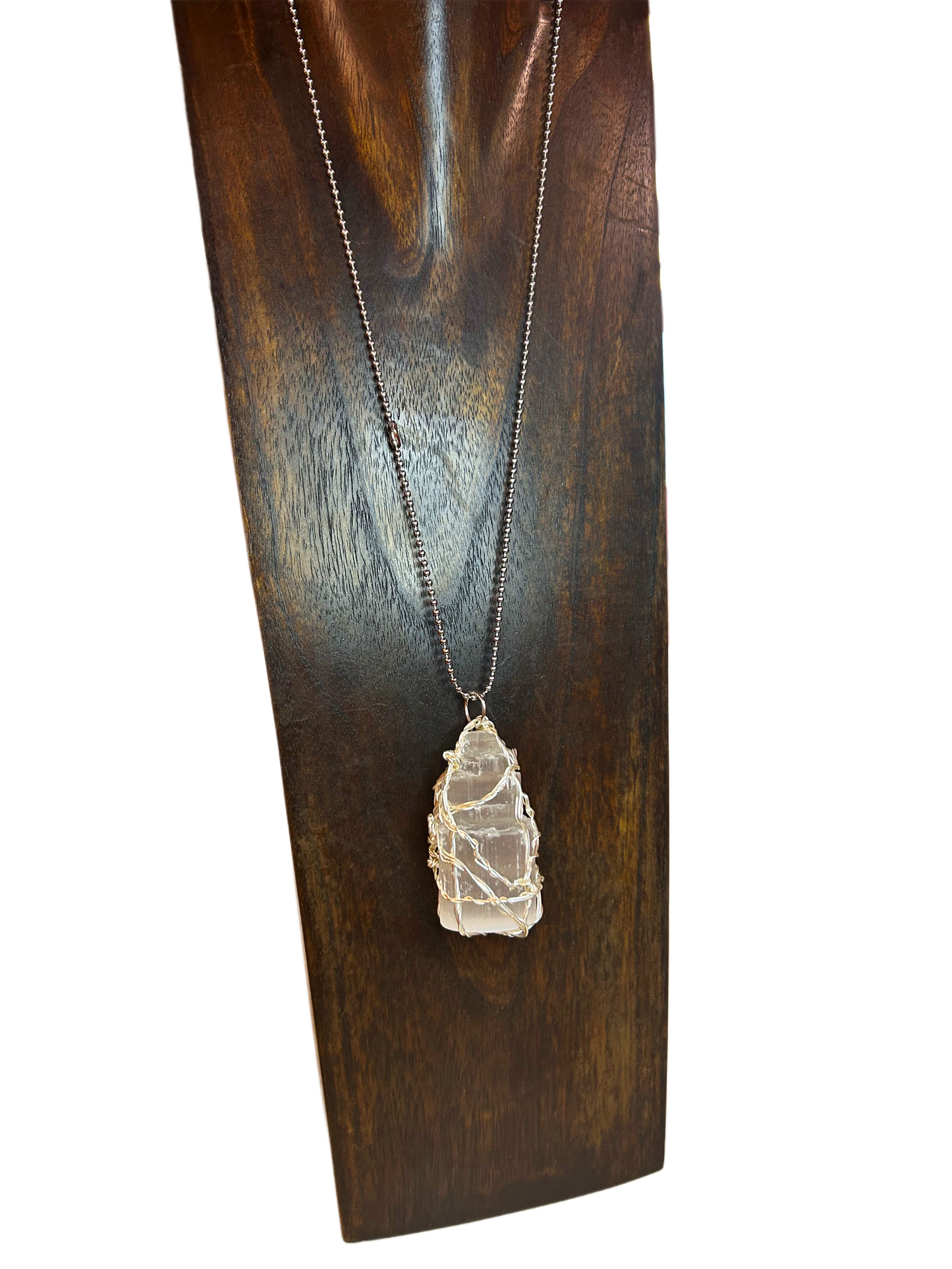 Selenite Tower Wired Necklace