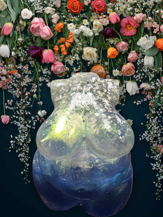 Plus Sized Resin Body Sculpture Blue Aventurine