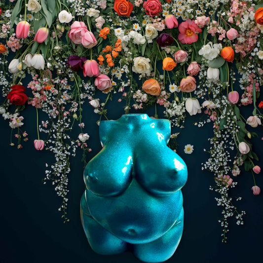 Plus Sized Resin Body Sculpture Static Blue
