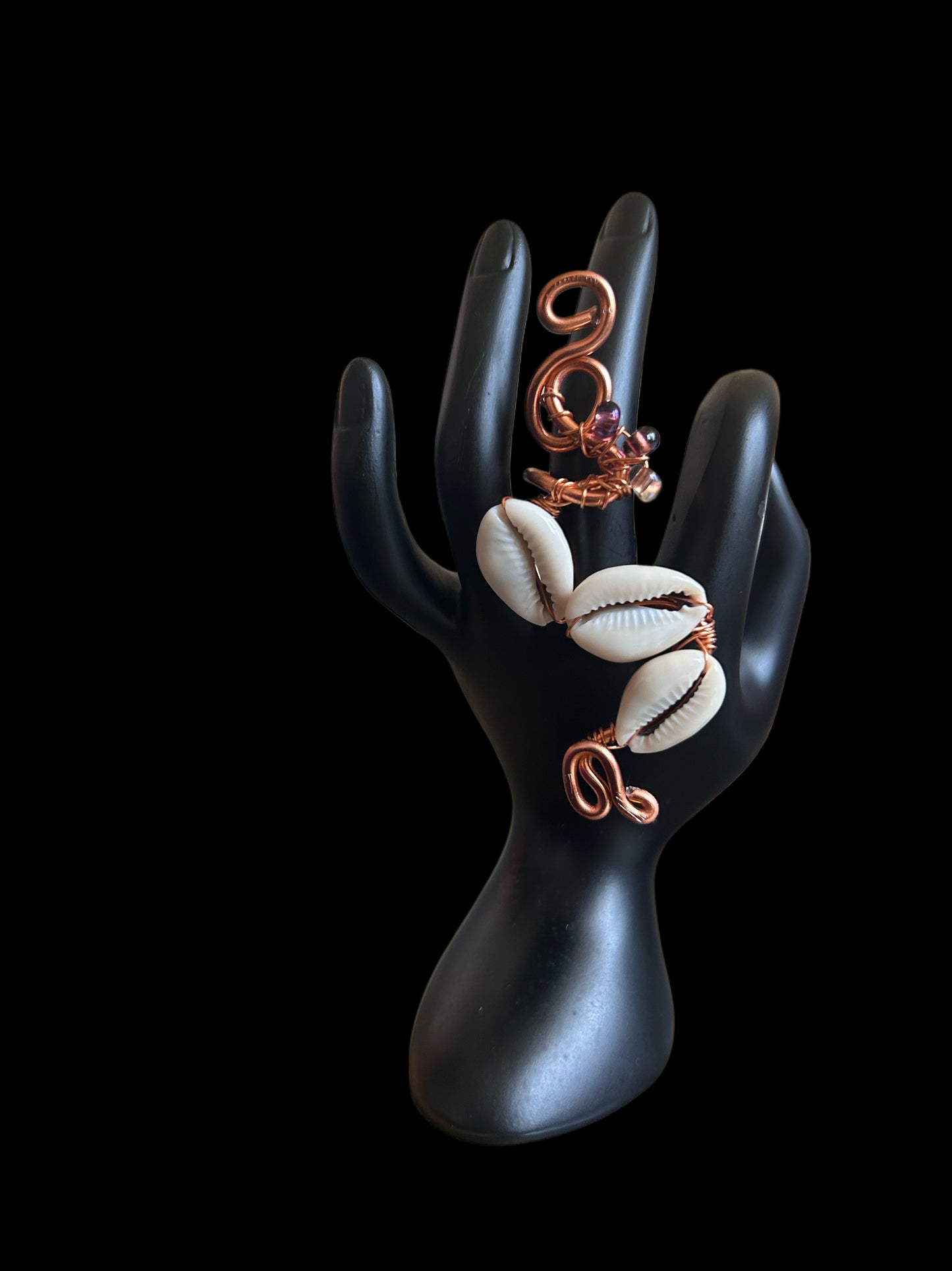Aluminum Beaded Psychedelic Copper Rings