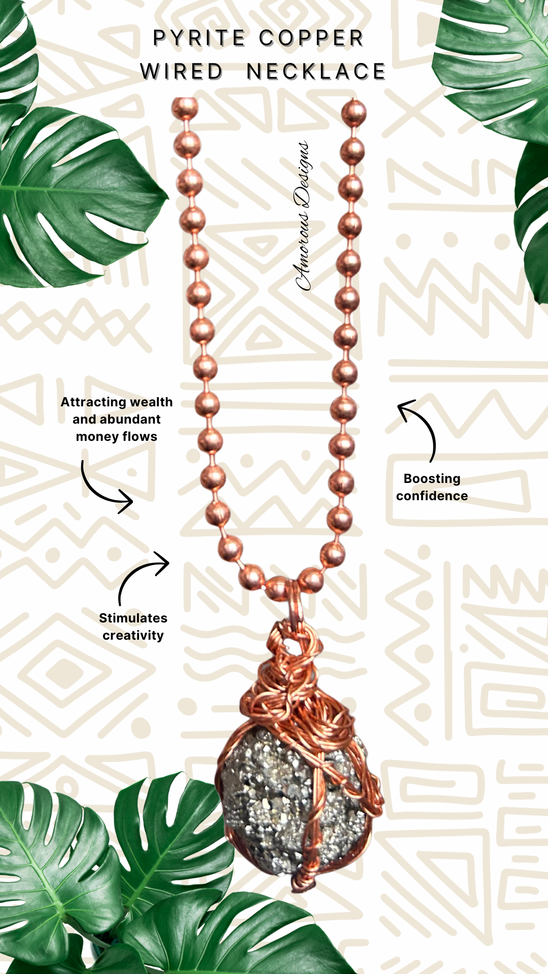Pyrite Copper Wired Necklace