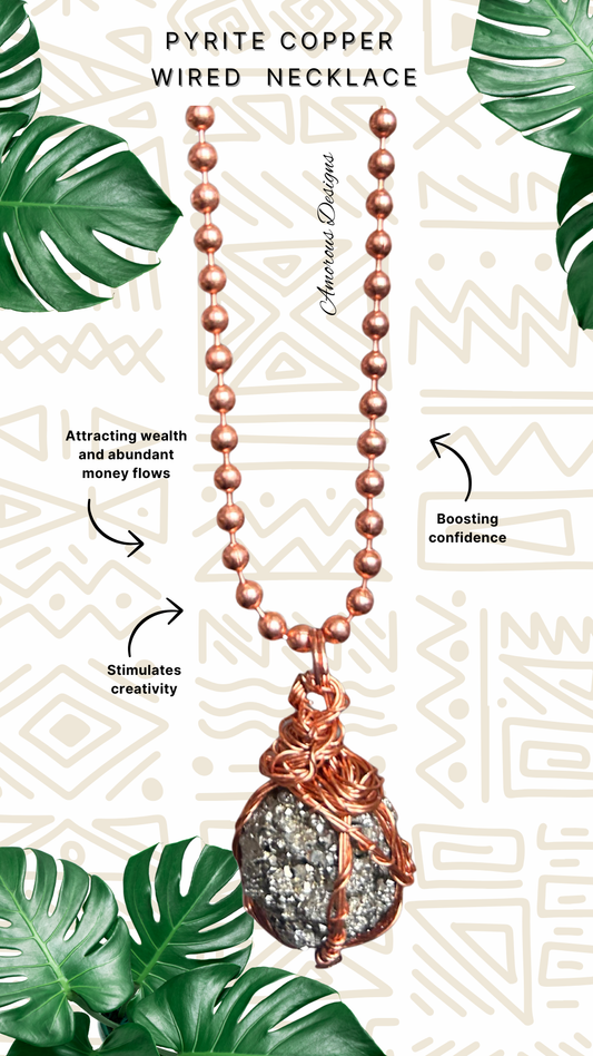 Pyrite Copper Wired Necklace