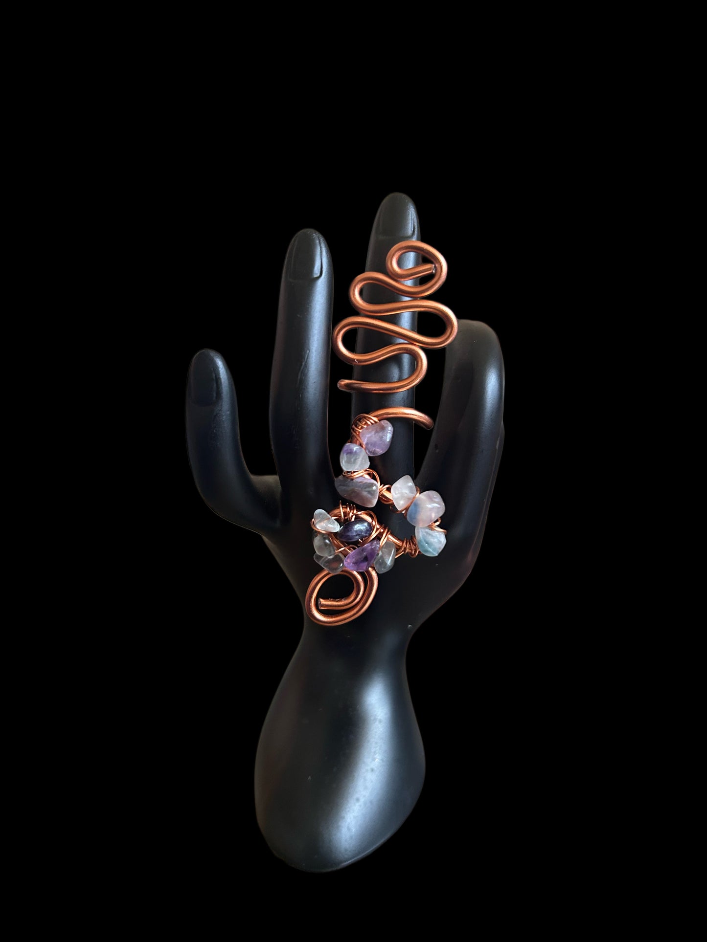Aluminum Beaded Psychedelic Copper Rings