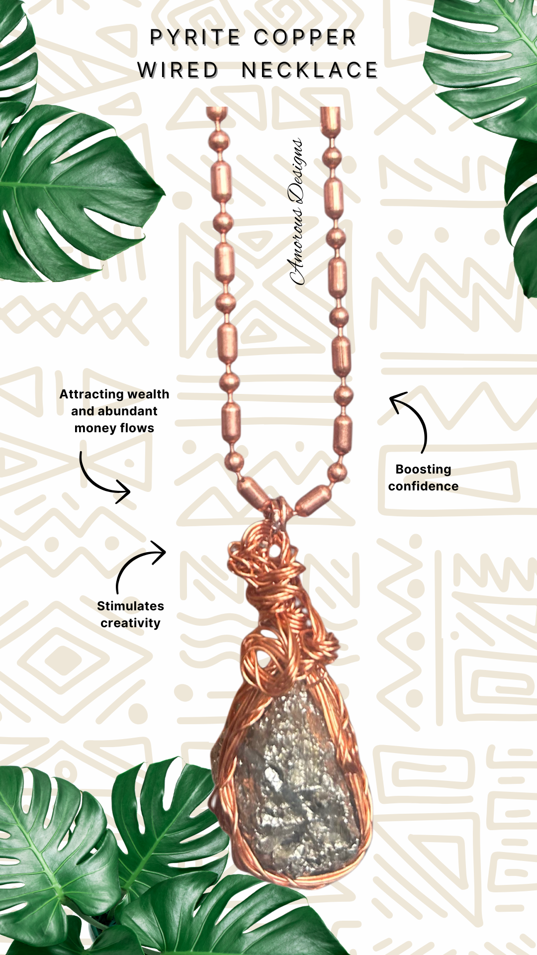 Pyrite Copper Wired Necklace