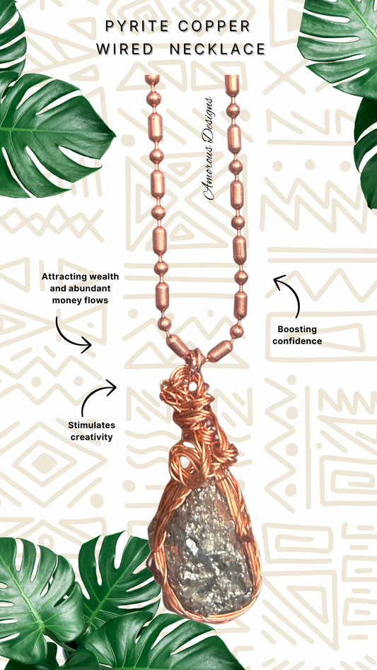 Pyrite Copper Wired Necklace
