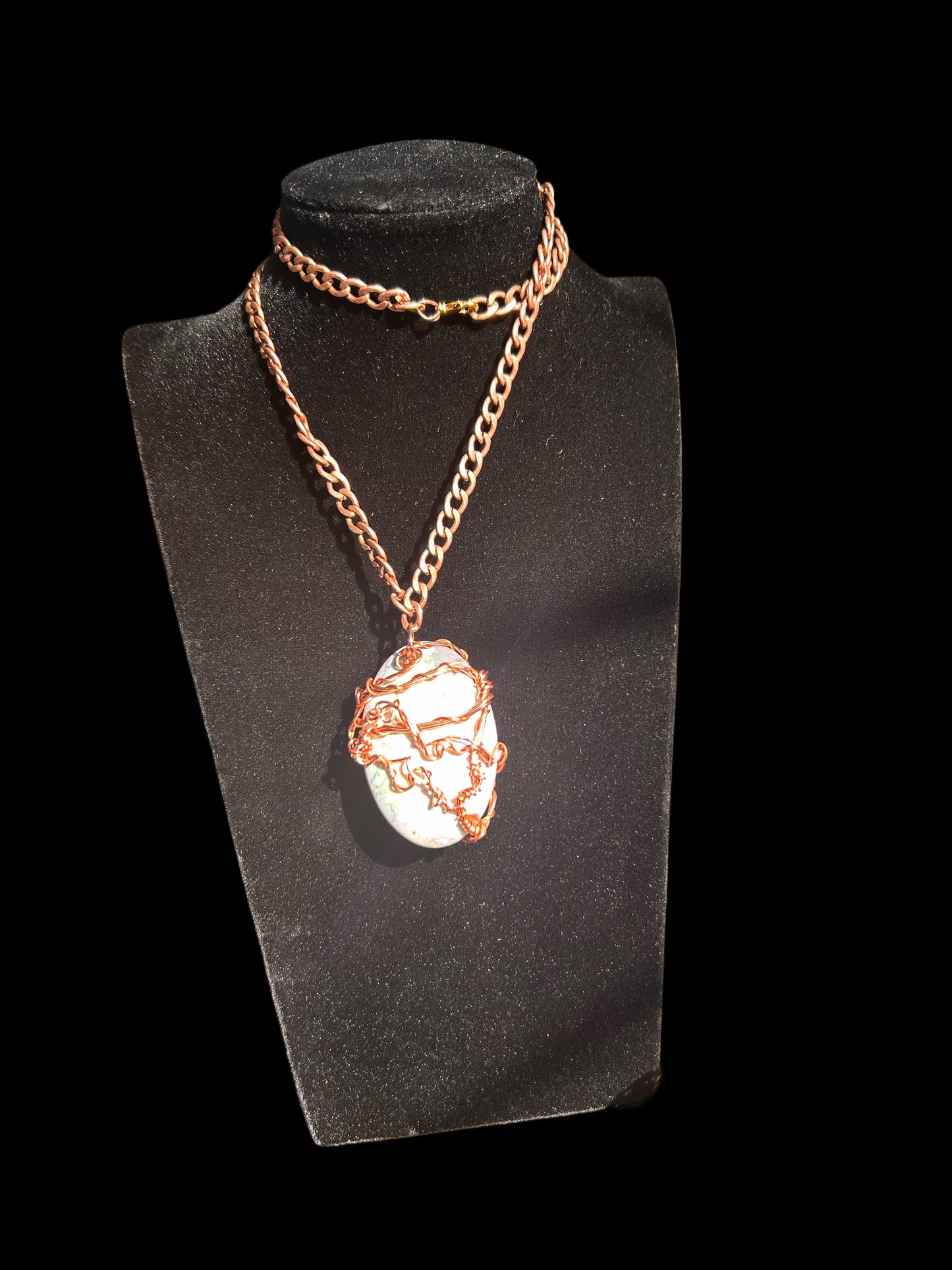 Howlite Aura Copper Wired Necklace