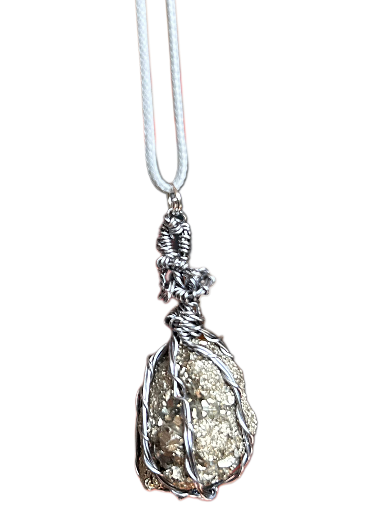 Pyrite Aluminum Wired Necklace