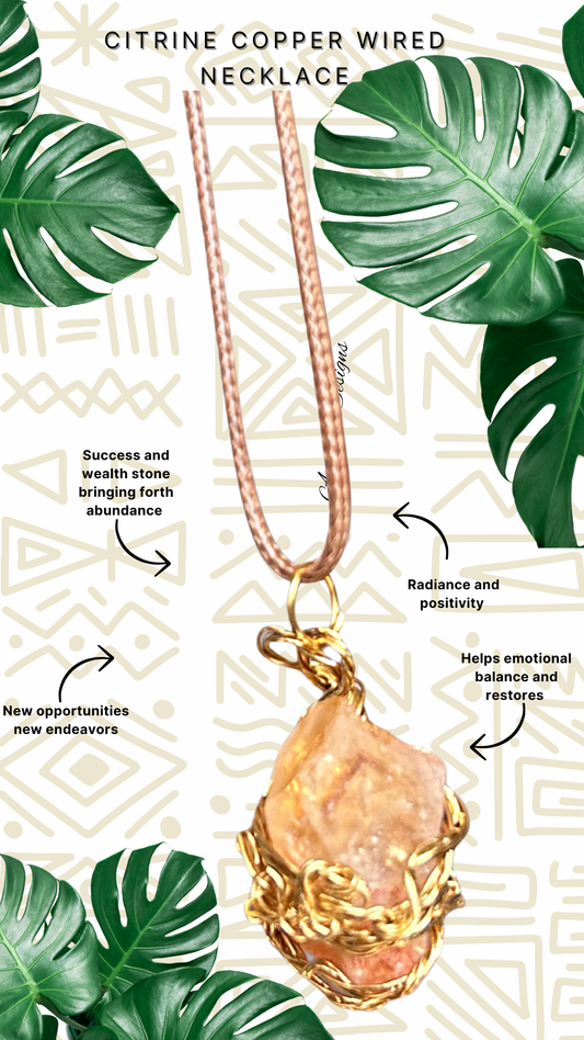 Citrine Copper Wired Necklace