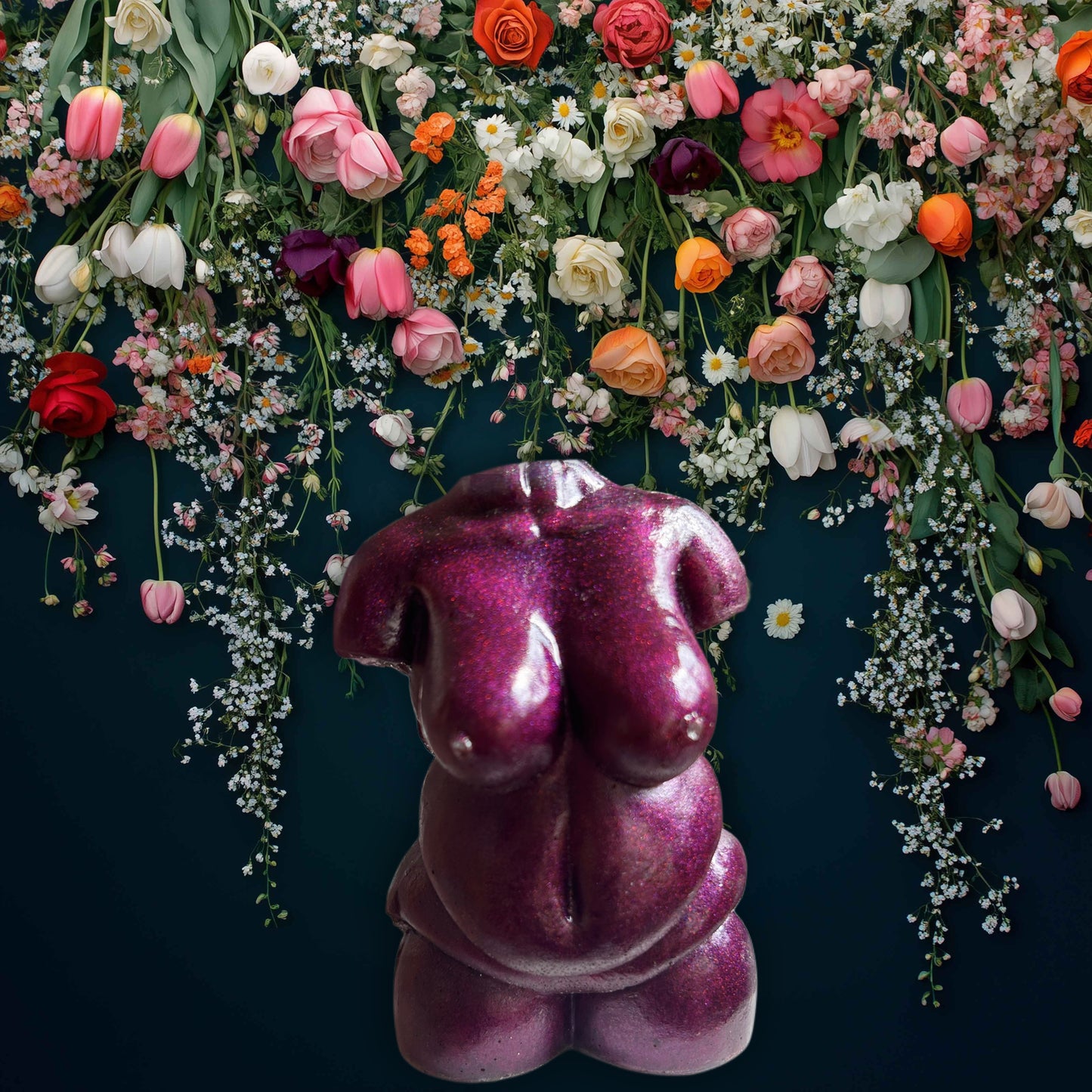 Plus Sized Resin Body Sculpture Magenta