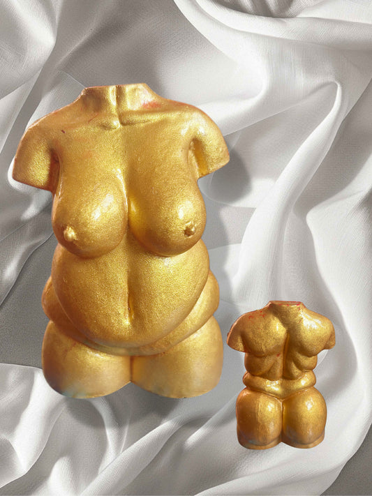 Plus Sized Resin Body Sculpture Divine Gold