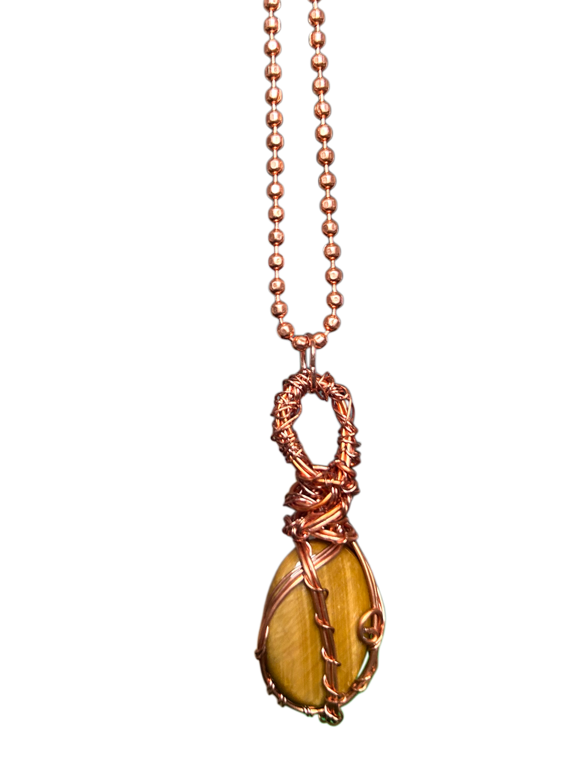 Tiger's Eye Copper Wired Necklace