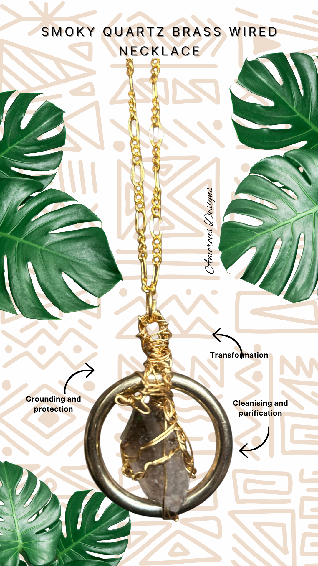 Smoky Quartz Brass Mini Portal