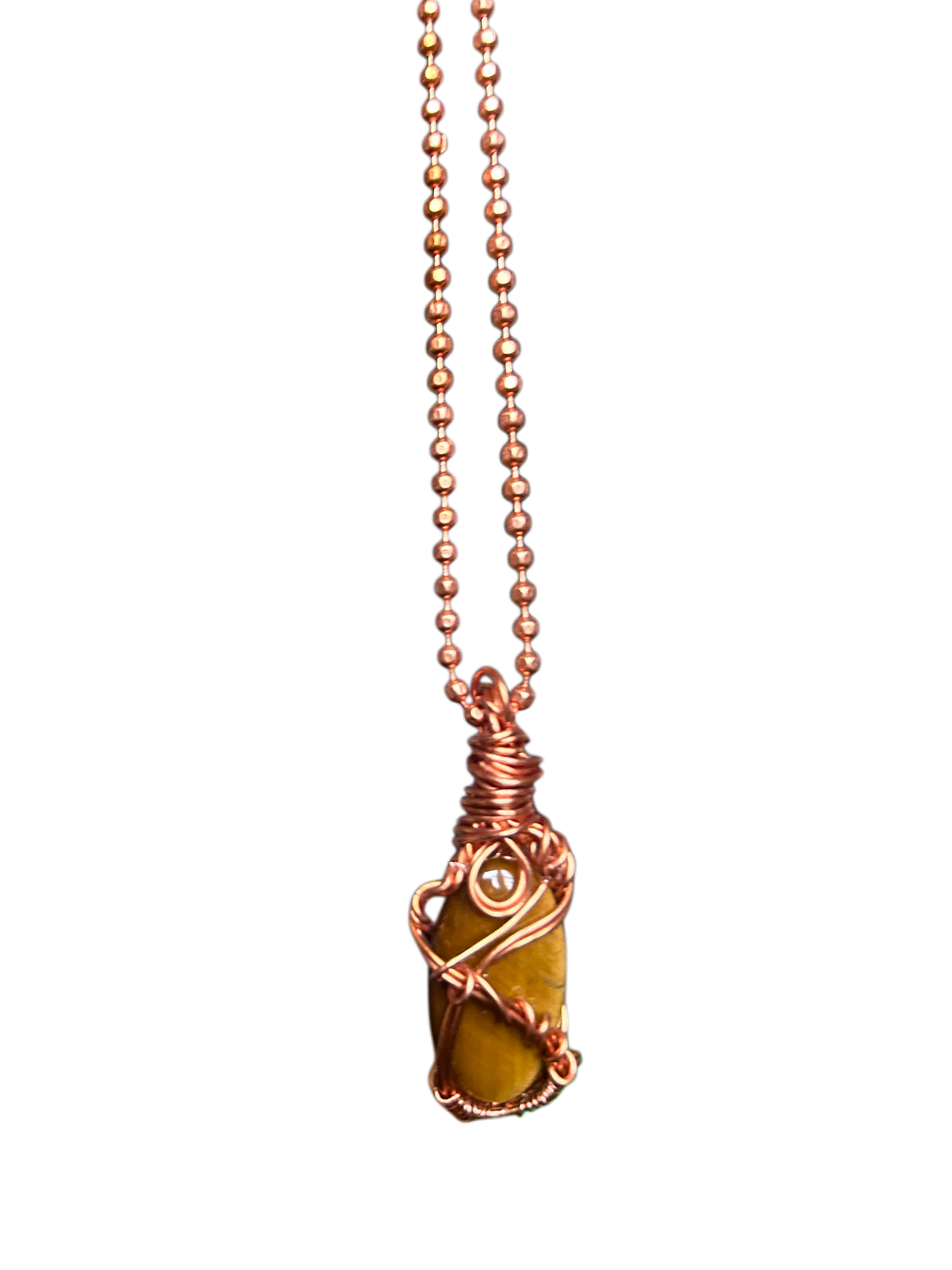 Tiger's Eye Copper Wired Necklace