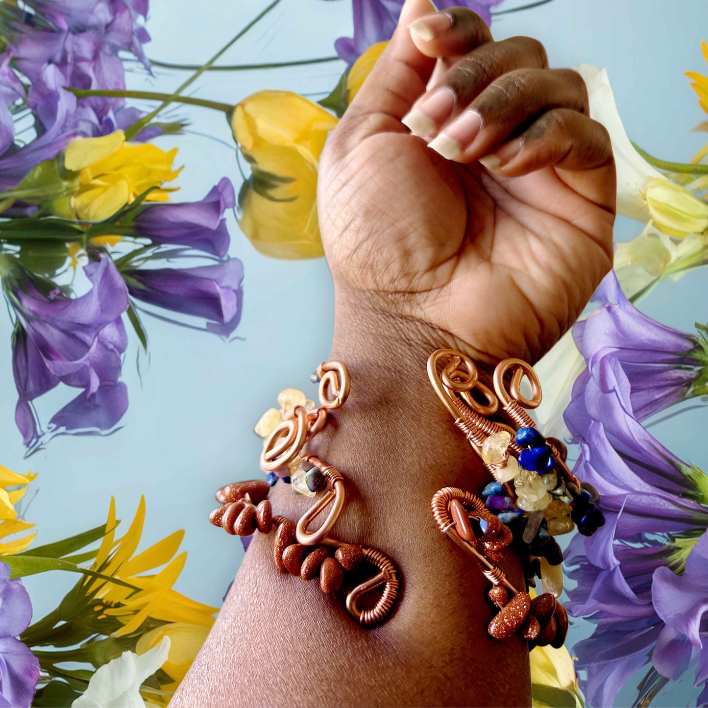 Crystal Bead Cuffs