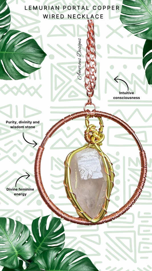 Lemurian Portal Copper Wired Necklace