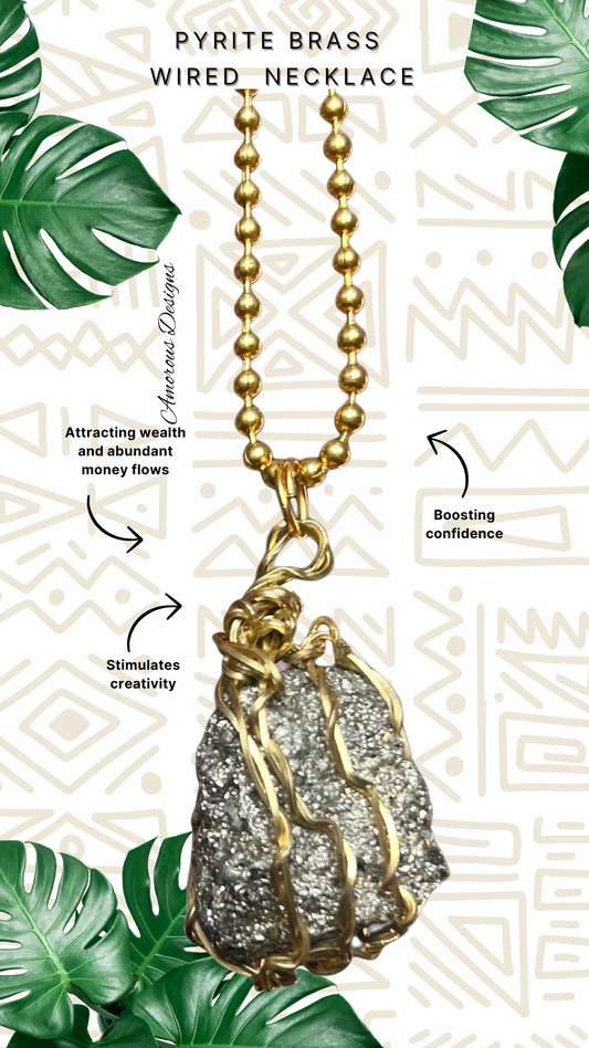 Pyrite Brass Wired Necklace