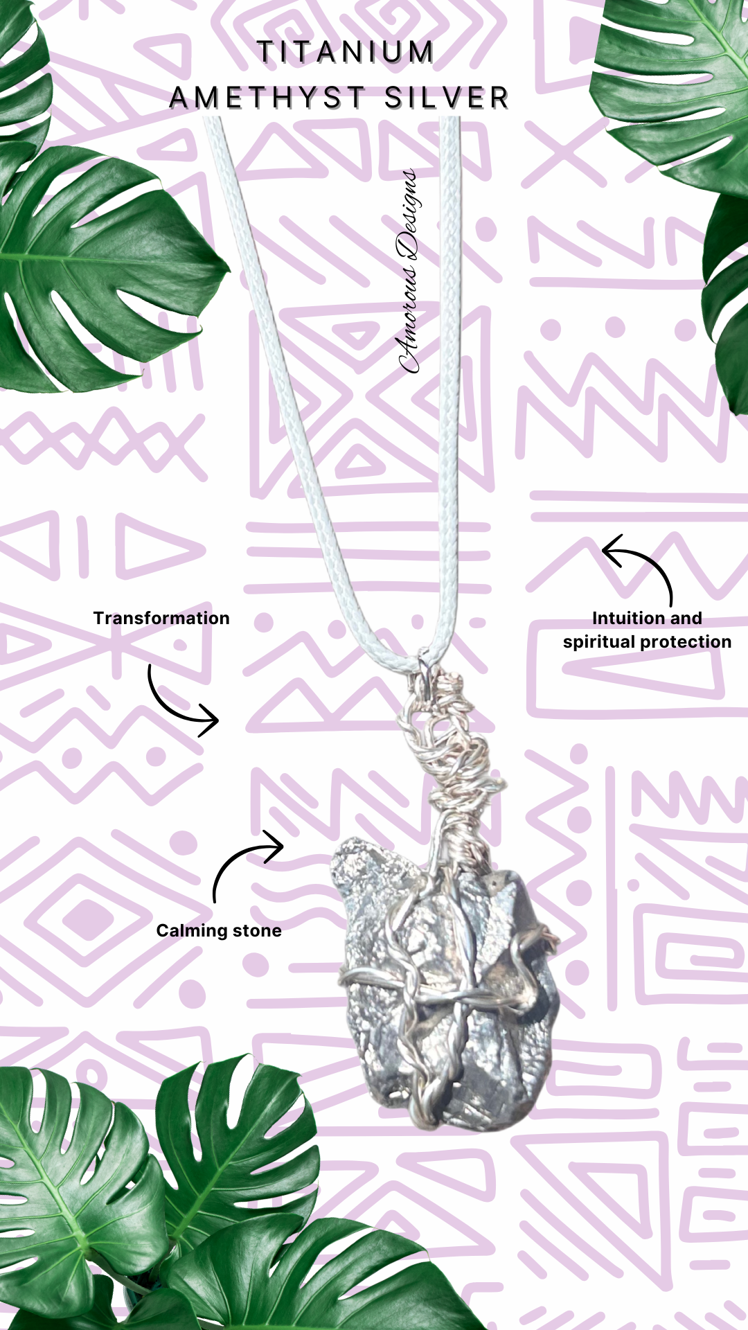 Electroplated Silver Amethyst Necklace
