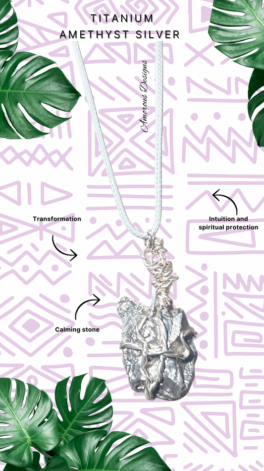 Electroplated Silver Amethyst Necklace