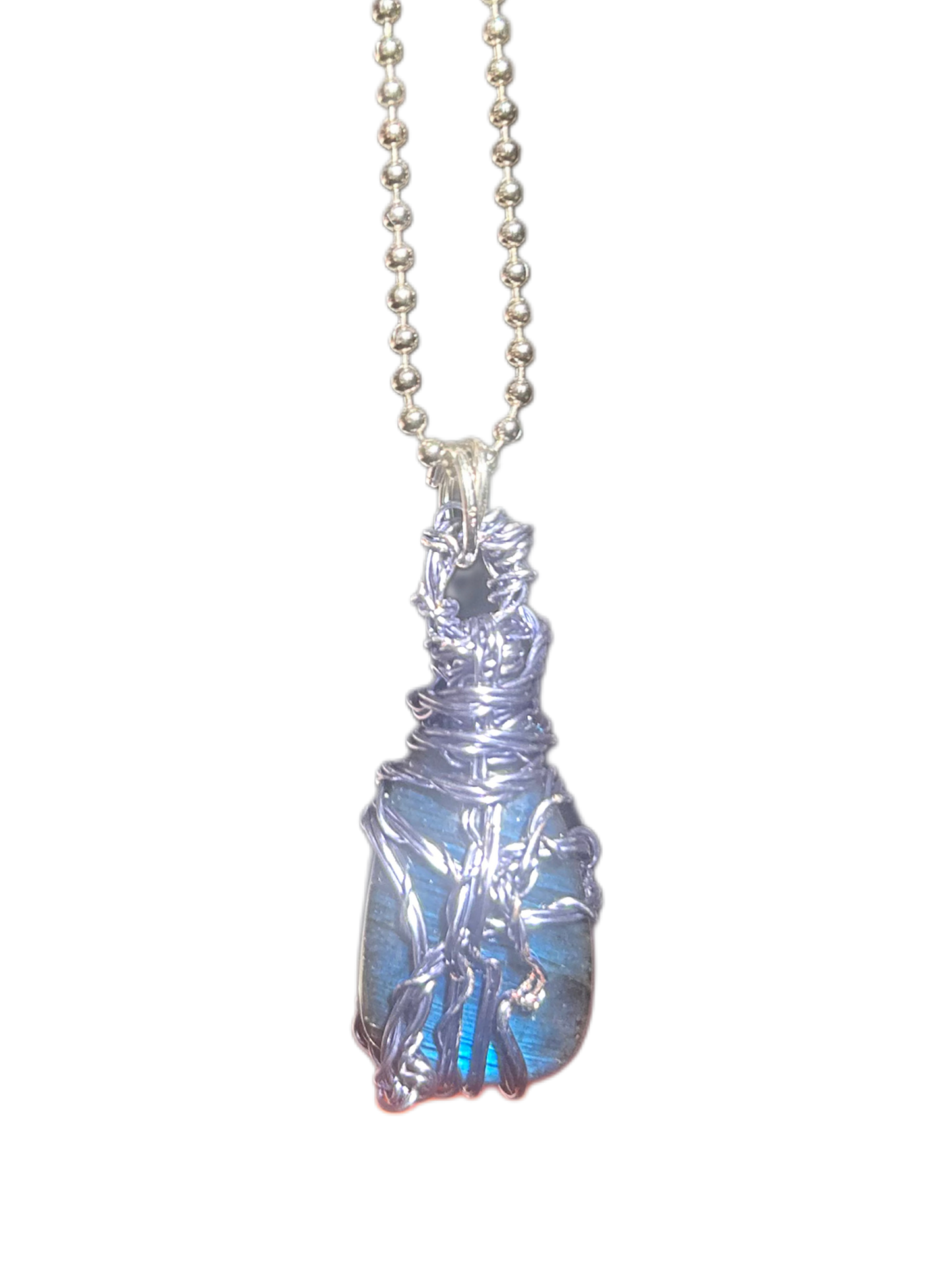 Labradorite Purple Wired Necklace