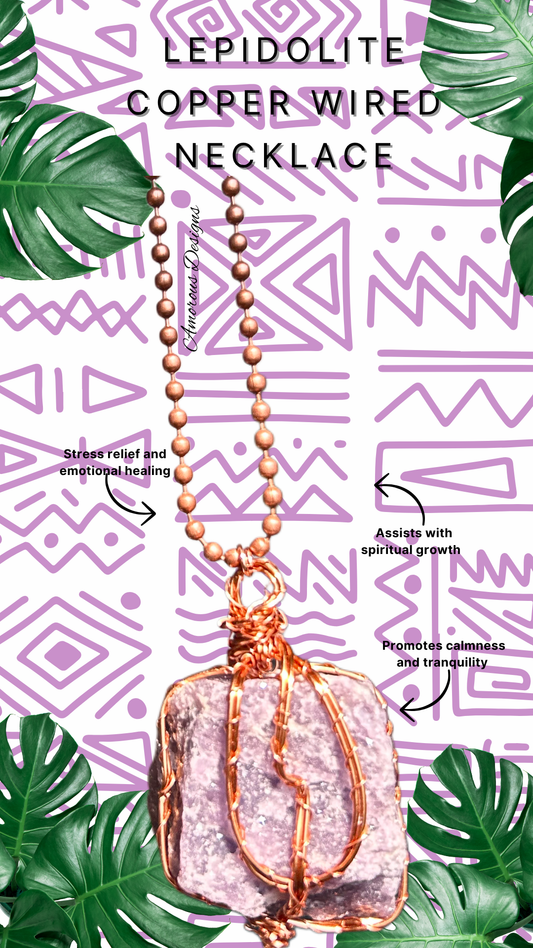 Lepidolite Copper Wired Necklace