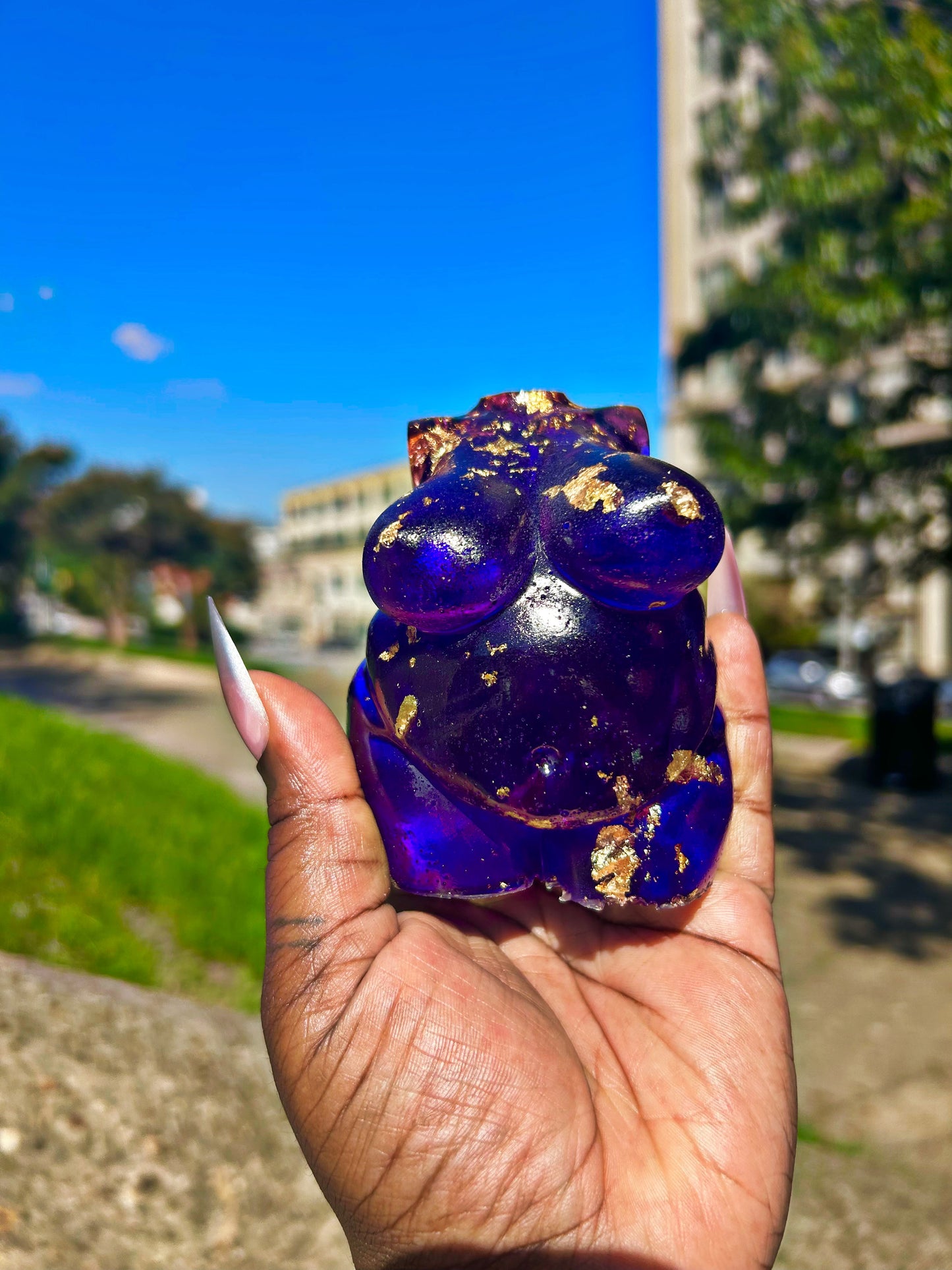 Plus Sized Fat Body Positive Resin Body Sculpture Purple Reign