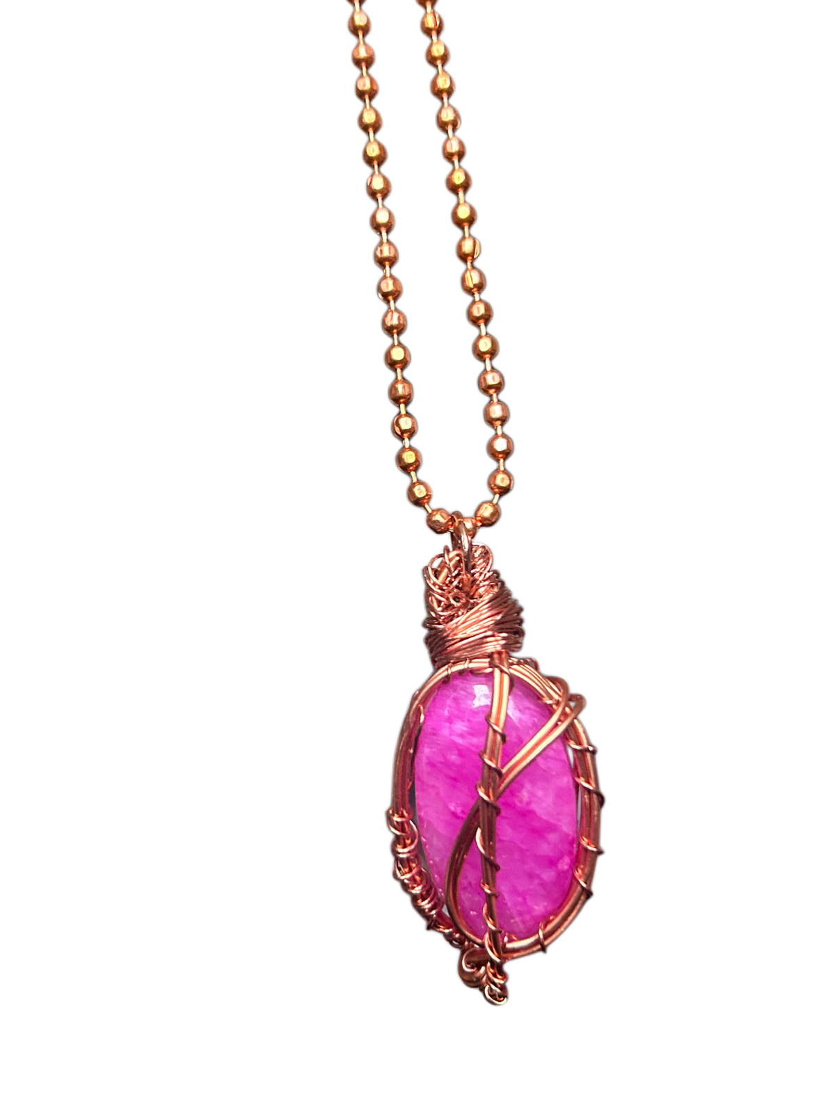 Pink Moonstone Copper Necklace