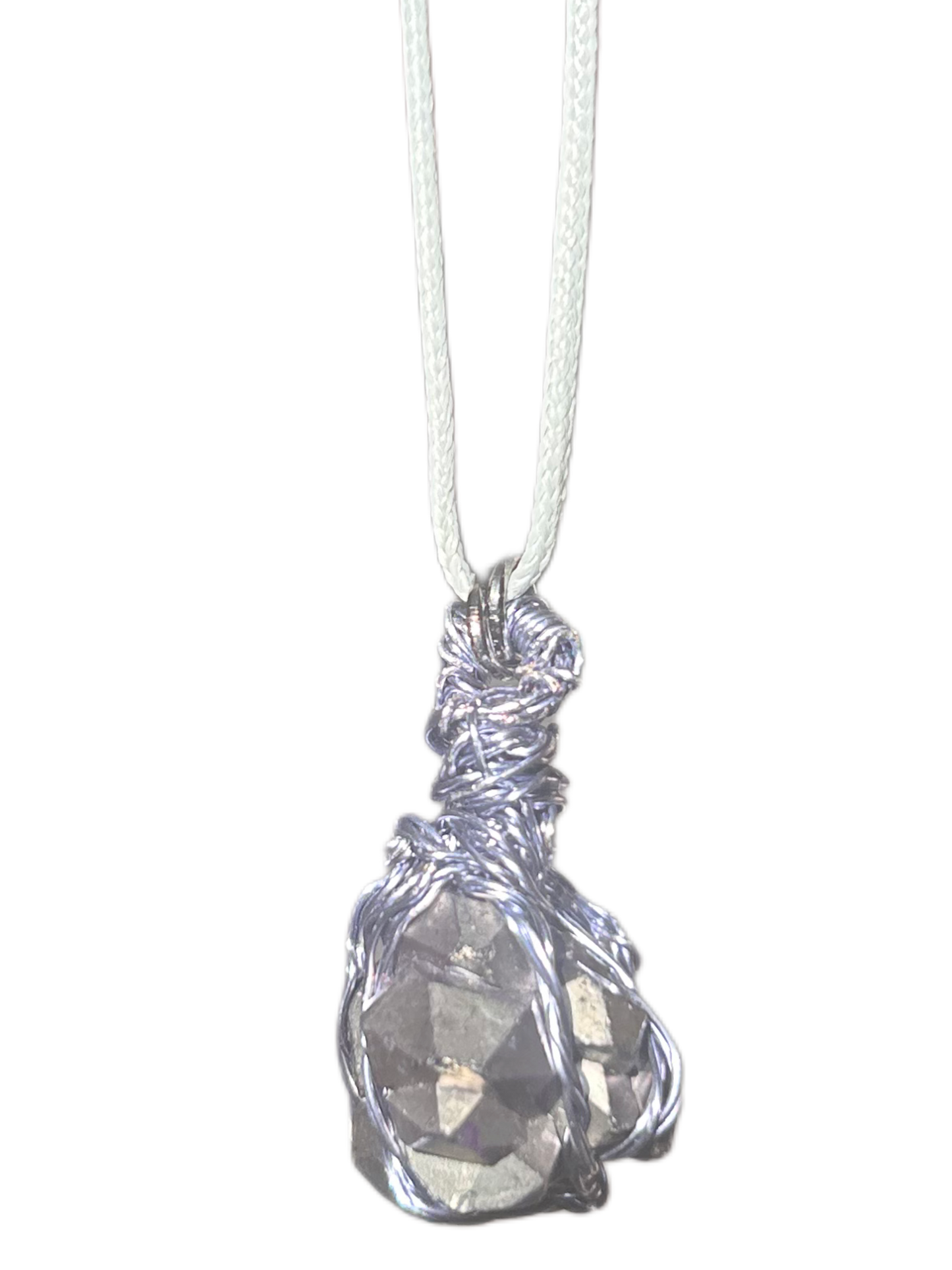 Titanium Amethyst Silver Wired Necklace