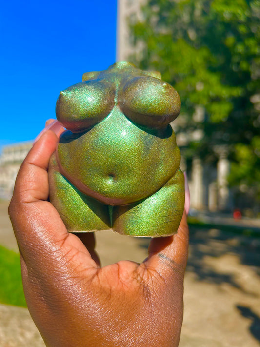 Plus Sized Fat Body Positive Resin Body Sculpture Green Kween