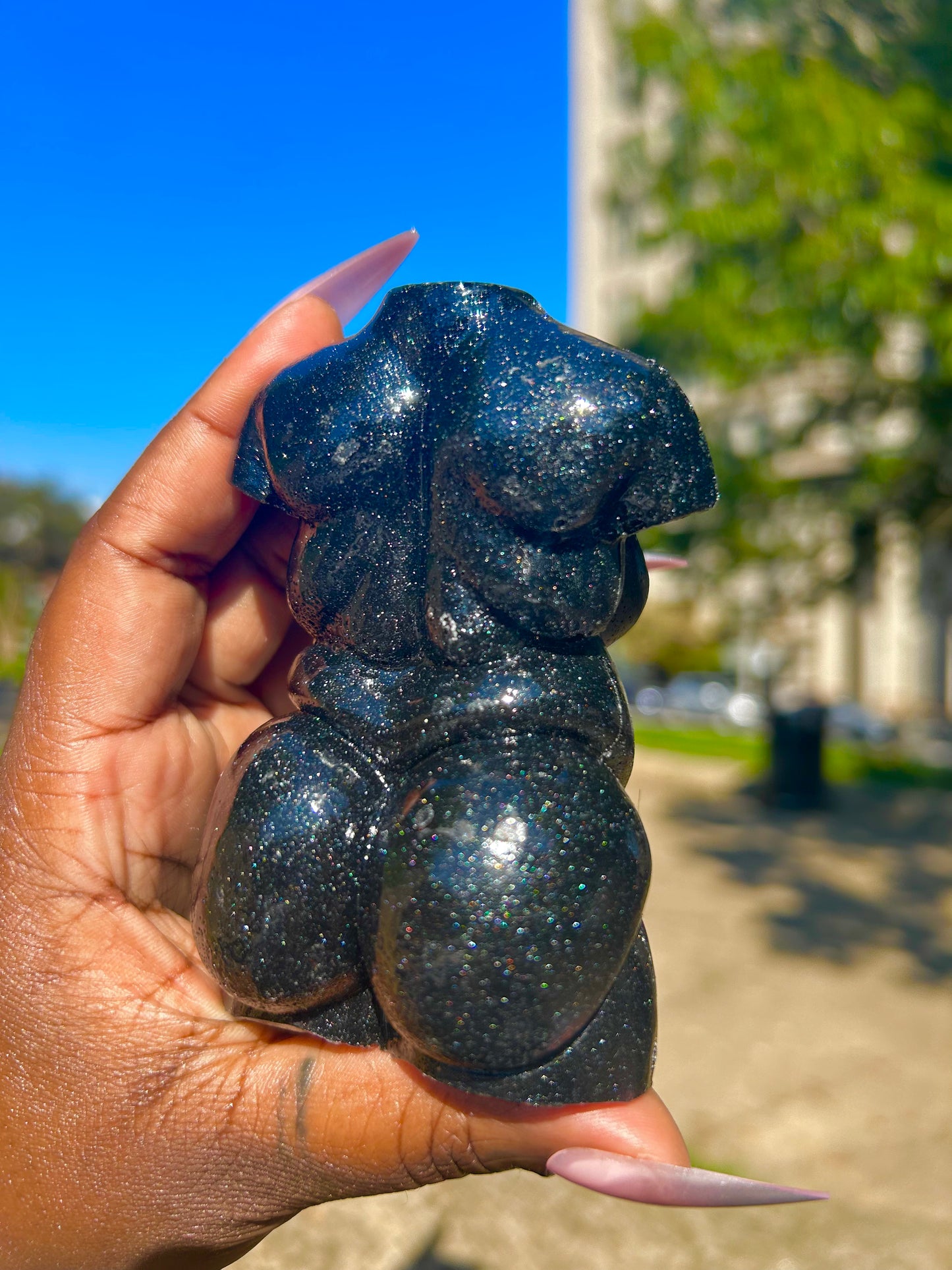 Plus Sized Fat Body Positive Resin Body Sculpture Black Fantasy