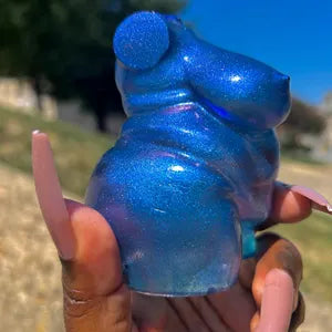 Plus Sized Fat Body Positive Resin Body Sculpture Astro Blue